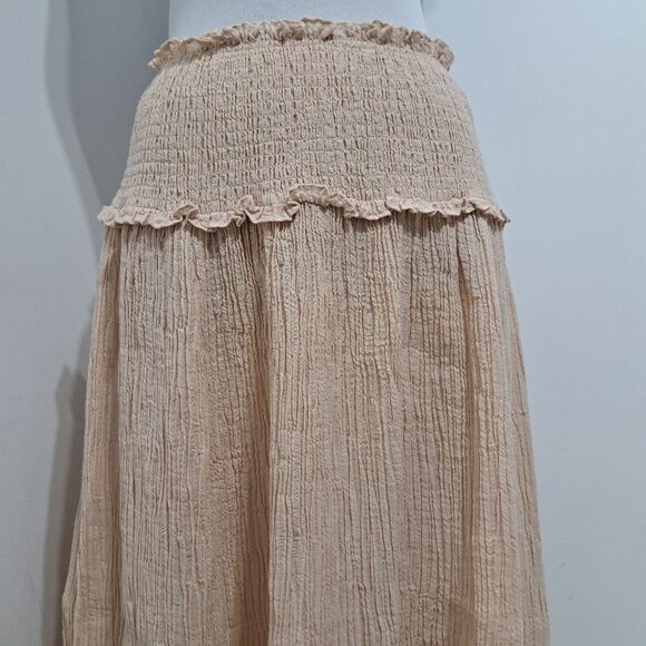 Zimmermann Bayou Elegant Shirred Crinckled Office Siren Chic Cream Skirt Size 1 - Picture 15 of 15